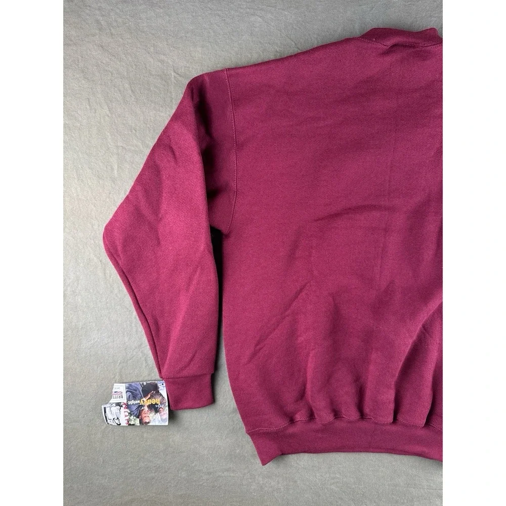 Vintage 90s Britannia Sweatshirt NWT Heavyweight Blank Burgundy M